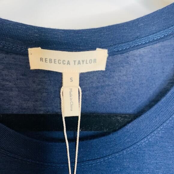 Rebecca Taylor Navy Blue Jersey Blouson Dress Sz Small - Picture 9 of 14